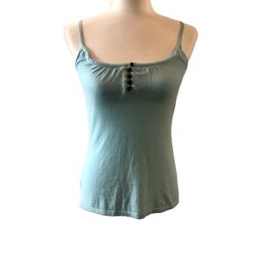 Banana Republic front button detail camisole tank top sky blue teal size small